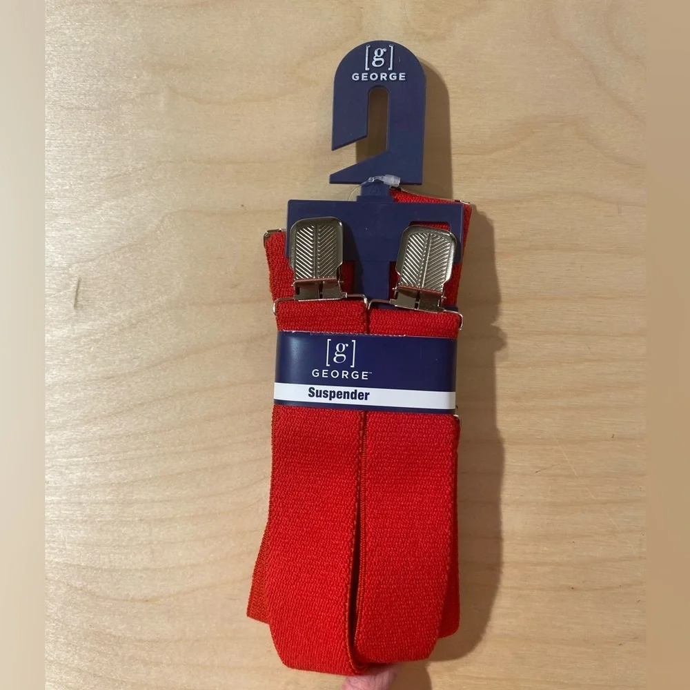 George Men's Red Suspenders (PW)